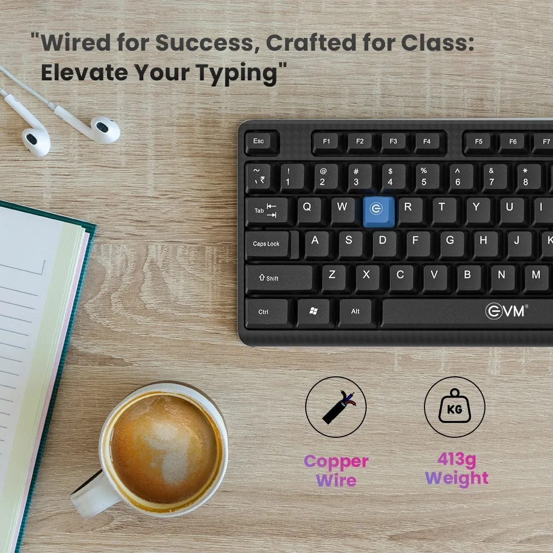 EVM Wired Keyboard Black (EVM-WDK-216) view 4